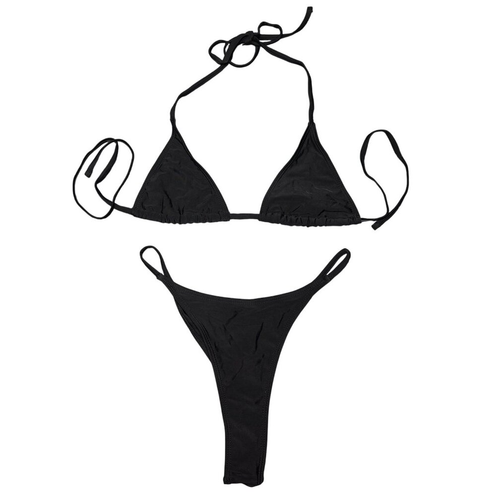 NWOT SHEIN Black Triangle Bikini Set Size M